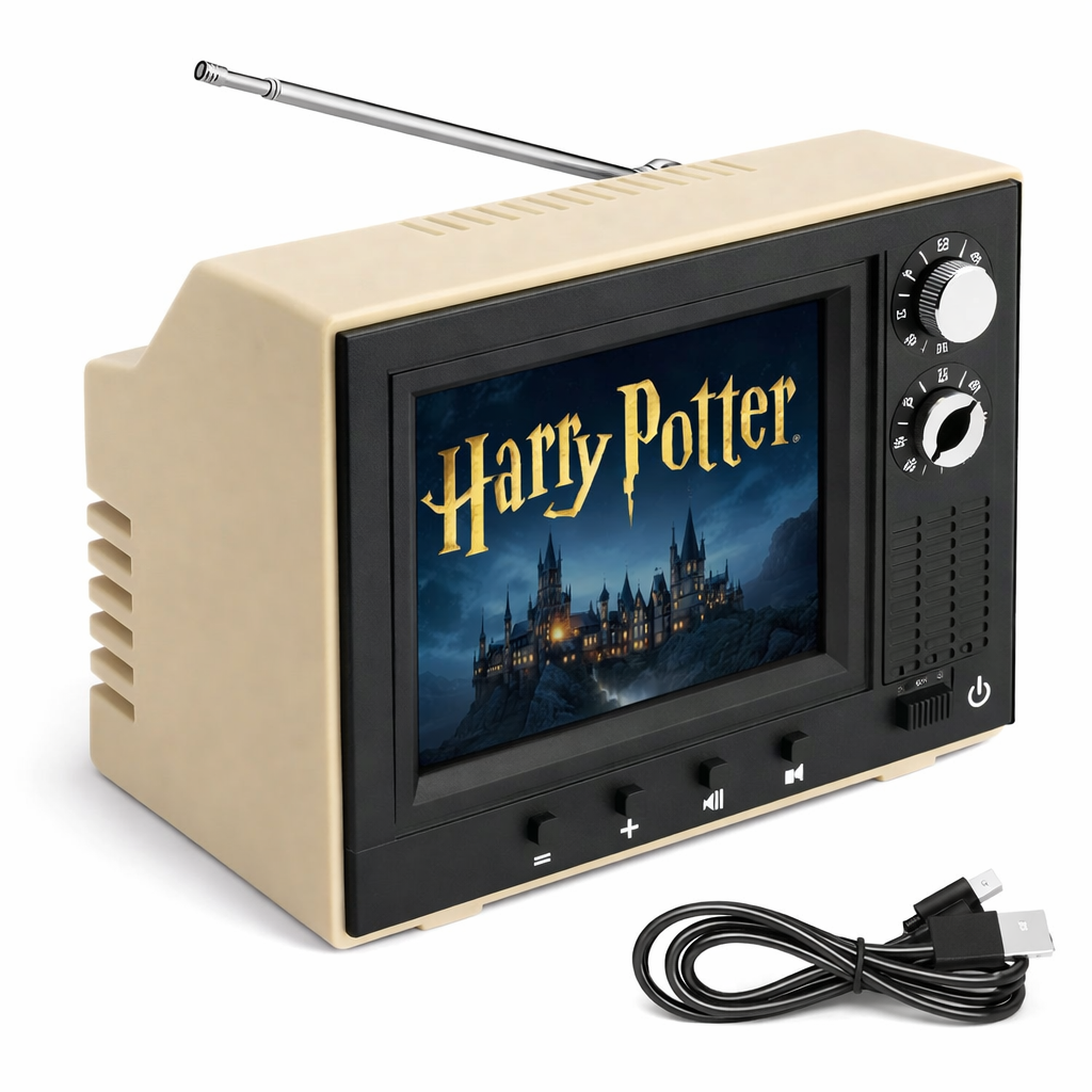 Mini retro TV: con una antena + altavoces integrados