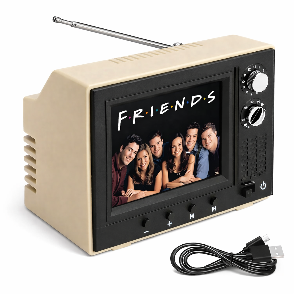 Mini retro TV: con una antena + altavoces integrados