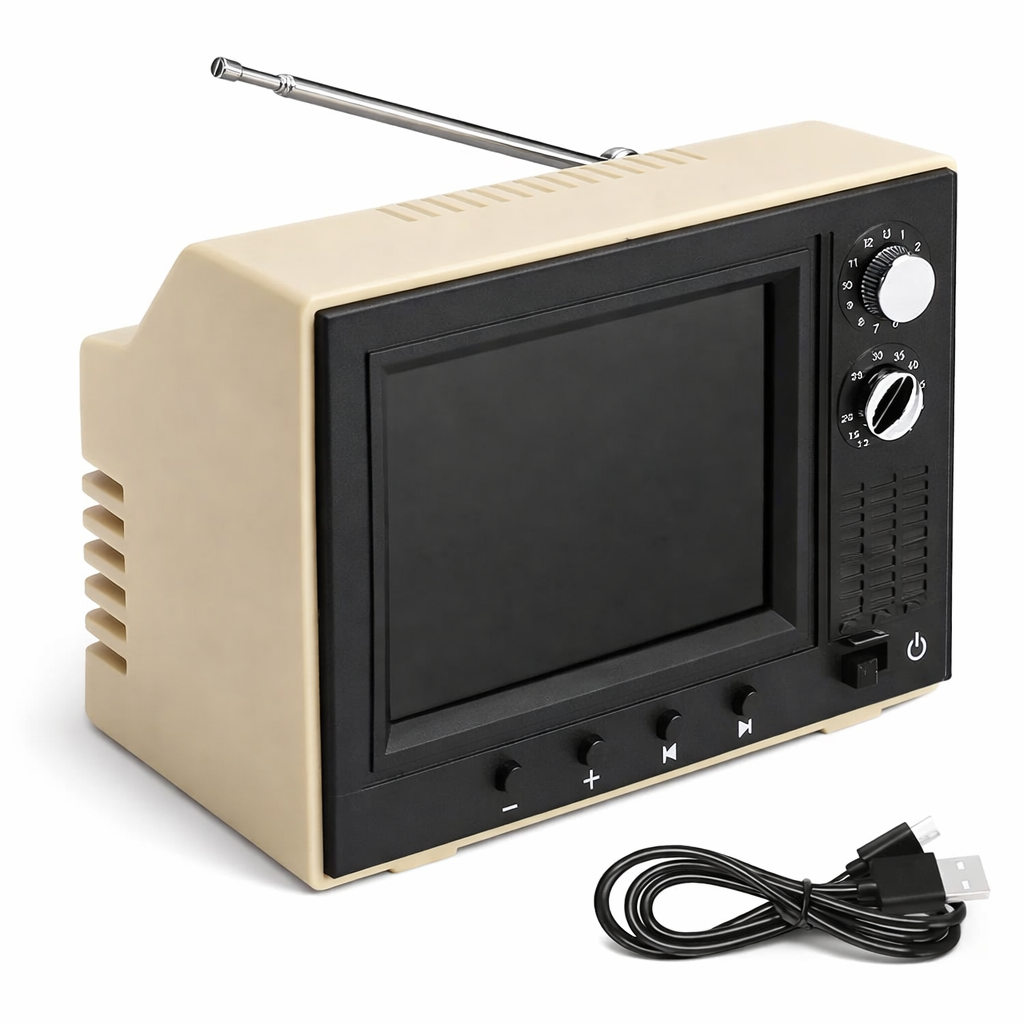Mini retro TV: con una antena + altavoces integrados