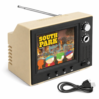 Mini retro TV: con una antena + altavoces integrados