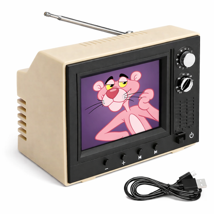 Mini retro TV: con una antena + altavoces integrados